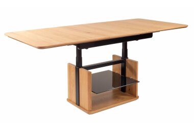 Couchtisch höhenverstellbar und ausziehbar Cissy 120x54x70 Wildeiche