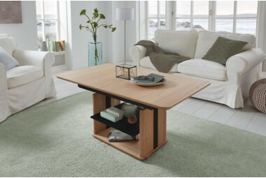 Couchtisch höhenverstellbar und ausziehbar Cissy 120x54x70 Wildeiche