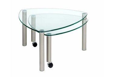 Couchtisch mit ausdrehbarer Ablage Cilka 80x43x80 Glas...