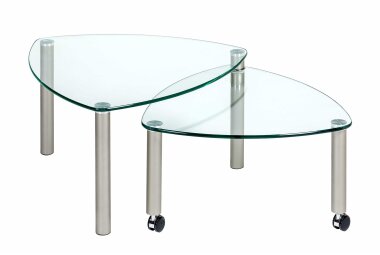 Couchtisch mit ausdrehbarer Ablage Cilka 80x43x80 Glas...