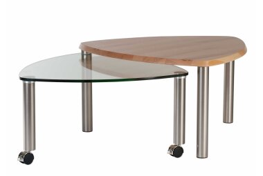 Couchtisch Ablage ausdrehbar Clarina 80x43x80 Massivholz...