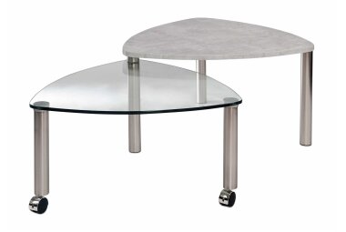Couchtisch Ablage ausdrehbar Clary 80x43x80 Holzwerkstoff Nickel/Beton