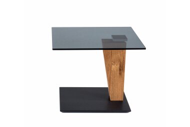 Beistelltisch höhenverstellbar Clio 55x47x47 Parsolglas Wildeiche/Grau