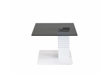 Beistelltisch höhenverstellbar Cloe 55x47x47 Parsolglas Weiß/Grau