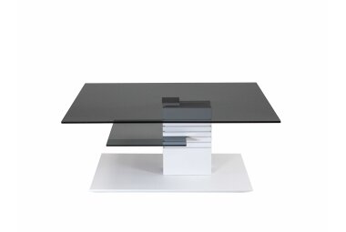 Couchtisch höhenverstellbar Cloe 100x47x60 Parsolglas Weiß/Grau