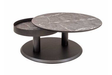 Couchtisch mit drehbarer Tischplatte Codie 75x43x75 HPL...
