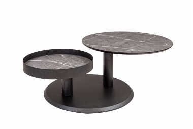 Couchtisch mit drehbarer Tischplatte Codie 75x43x75 HPL Schwarz/Grau