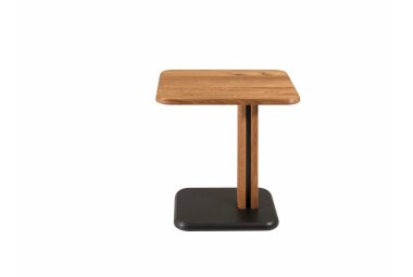 Beistelltisch höhenverstellbar Cris 55x58x40 Massivholz Grau/Wildeiche