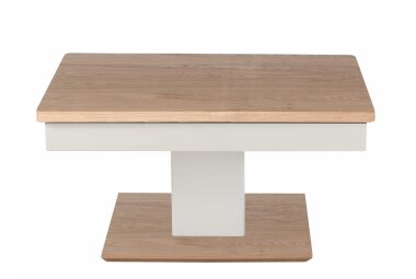 Couchtisch höhenverstellbar Cin 90x44x60 Furnier Weiß/Wildeiche Bianco